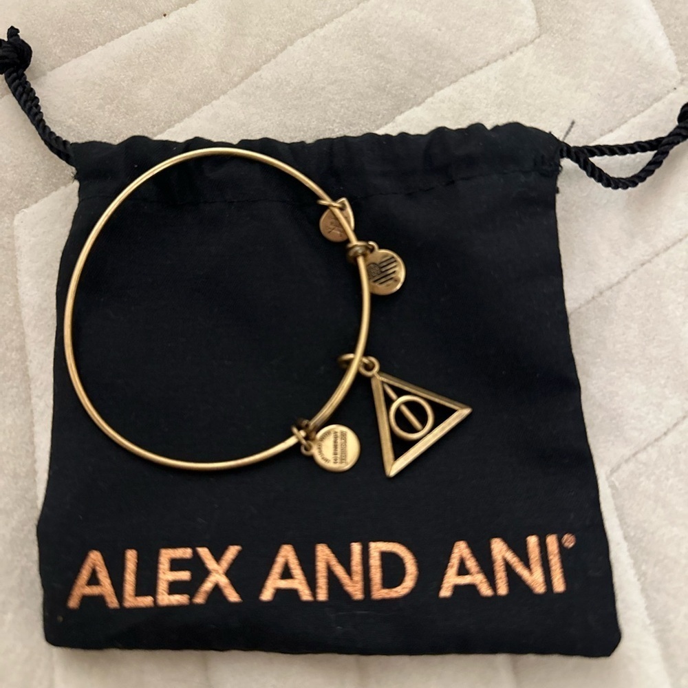 Alex and Ani Gold Harry Potter Deathly Hallows Charm Bracelet